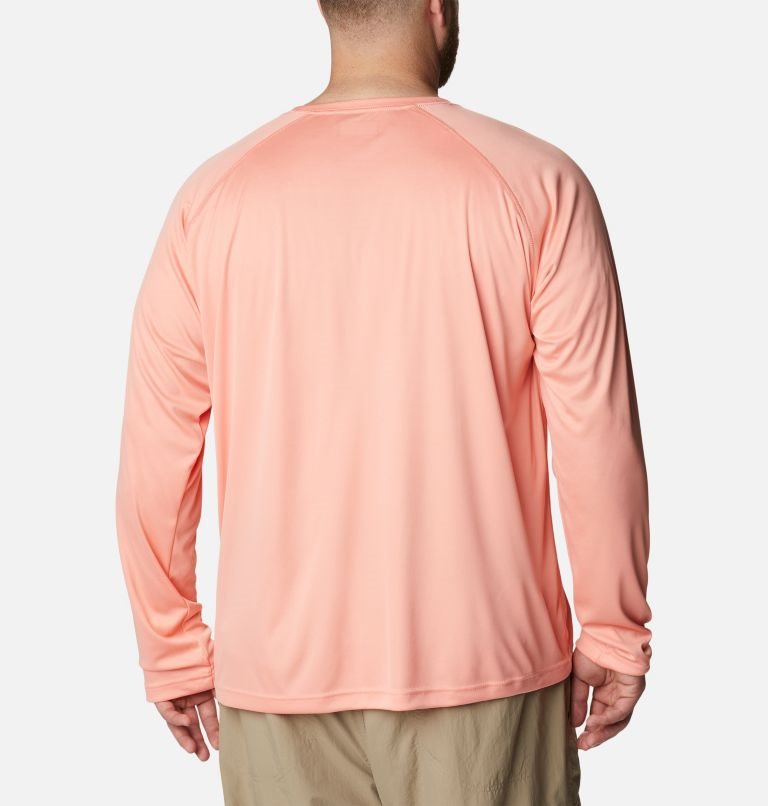 Men's Columbia Fork Stream Long Sleeve Sweatshirts Coral | Plus Size CA-V38AL